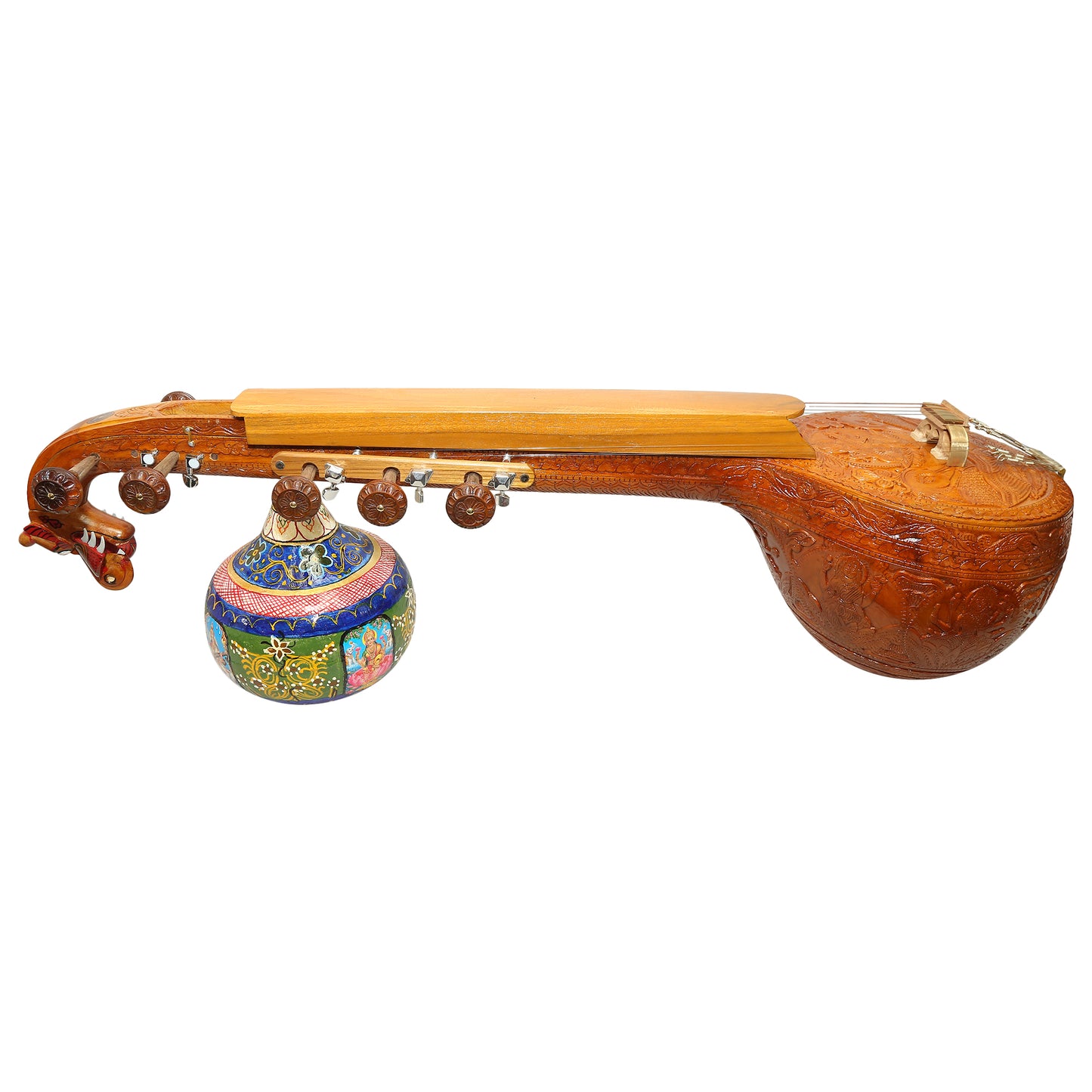 Saraswati Veena - Fully Carved Ekandam Premium Model