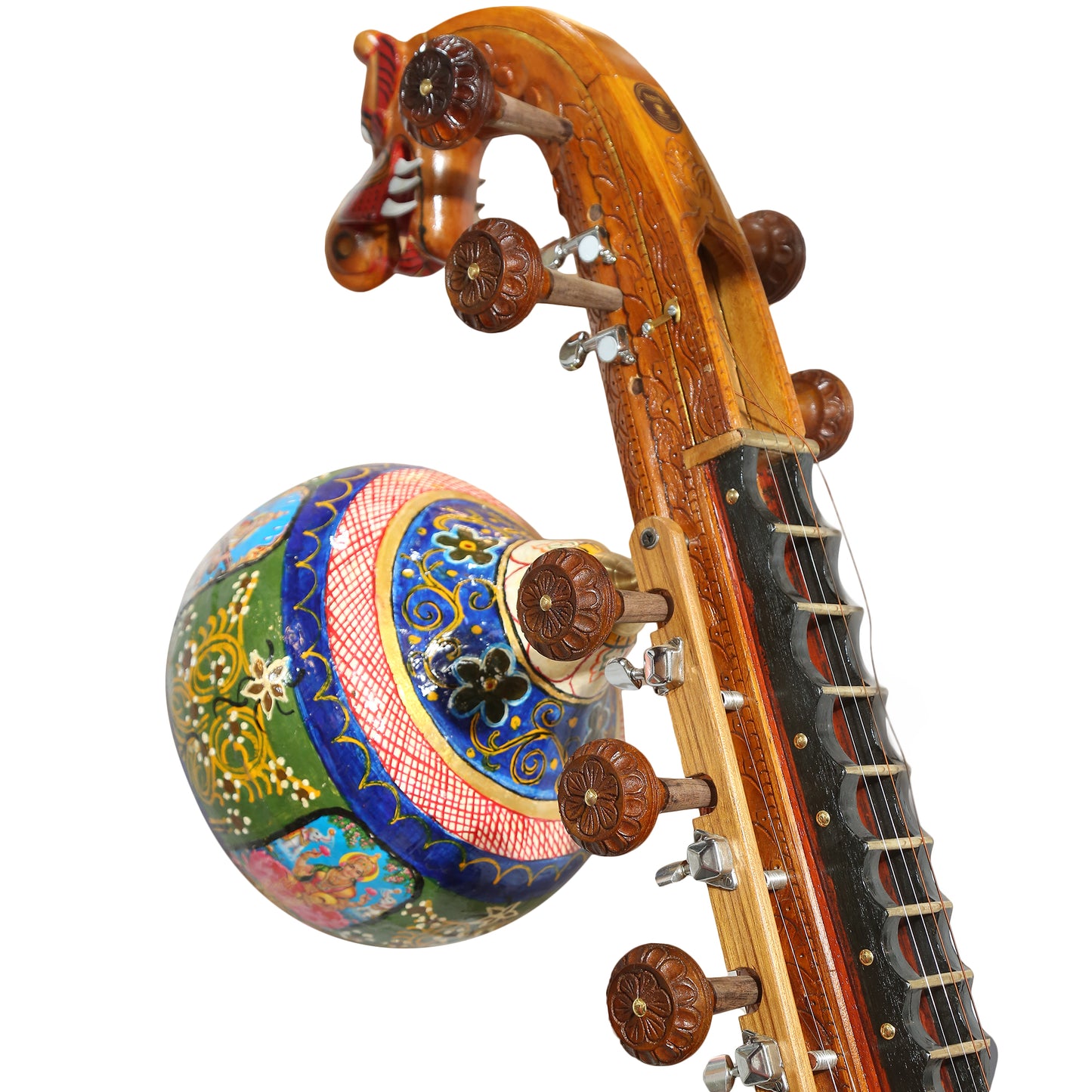 Saraswati Veena - Fully Carved Ekandam Premium Model